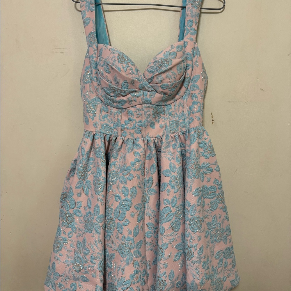 MARBLE Pastel Pink and Blue Floral Dress